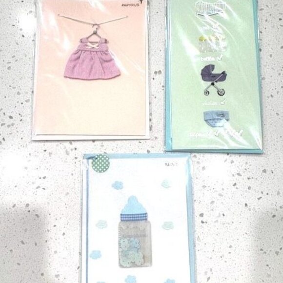 NWT set of 3 Papyrus Baby Greeting Cards - Picture 1 of 8